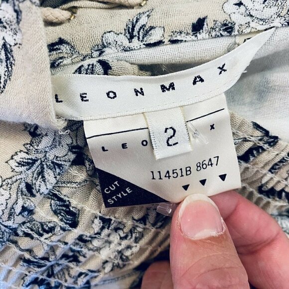 Leon Max Ruffle Strapless Victorian Maxi Dress Gown Corset Cream Linen Blend 2 - Picture 9 of 10